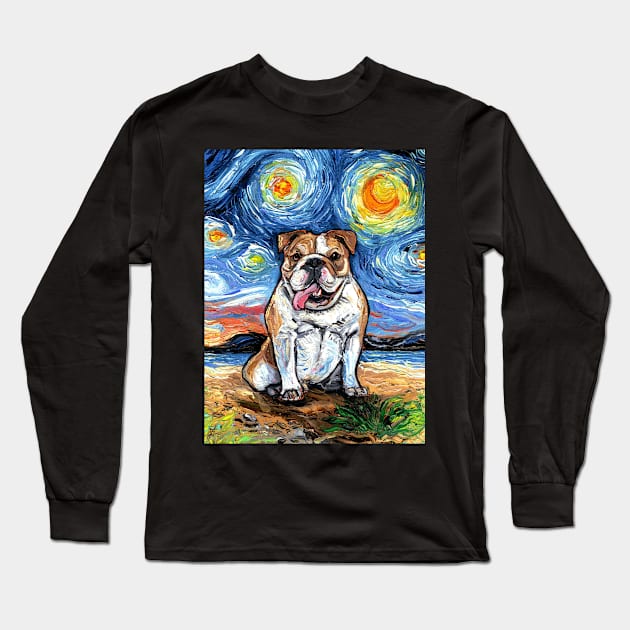 Bulldog Night 2 Long Sleeve T-Shirt by sagittariusgallery